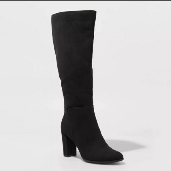 a new day Shoes - WOMEN'S MICROSUEDE HEELED KNEE HIGH BOOTS